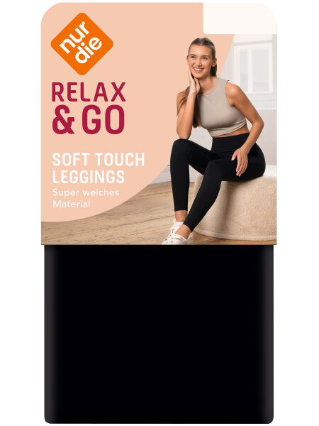NUR DIE Damen Leggings Soft Touch - Relax & Go - schwarz  - Größe 44-46