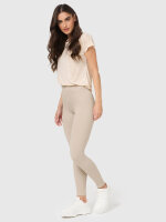 NUR DIE Damen Leggings in Ripp-Optik - Relax & Go - taupe - Größe 48-50