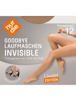 NUR DIE Damen Strumpfhose Goodbye Laufmaschen Invisible 12 DEN - mandel  - Größe 40-44