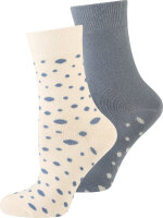 NUR DIE Damen Socken Classic Baumwolle gemustert - 2er Pack  - violet blue/white dots - Größe 35-38