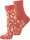 NUR DIE Damen Socken Classic Baumwolle gemustert - 2er Pack  - dark rose animal - Größe 35-38
