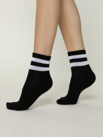 NUR DIE Damen Sport Kurzsocken 3er Pack - schwarz/grau  - Größe 35-38