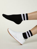 NUR DIE Damen Sport Kurzsocken 3er Pack - schwarz/grau  - Größe 35-38