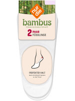 NUR DIE Damen Füßlinge Bambus¹ 2er Pack - weiß  - Größe 35-38