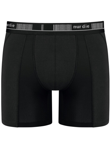 NUR DIE Herren Langer Boxershorts Long Boxershorts Cotton Active - schwarz - Größe 6 | L | 52