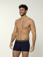 NUR DIE Herren Retro Boxershorts GOTS Organic Cotton 2er Pack - dunkelgrau/dunkelblau - Größe 6 | L | 52