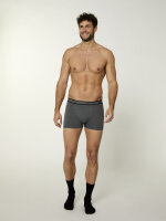 NUR DIE Herren Retro Boxershorts GOTS Organic Cotton 2er Pack - dunkelgrau/dunkelblau - Größe 6 | L | 52
