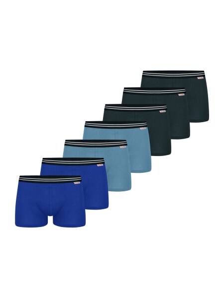 NUR DIE Herren Retro Boxershorts Cotton Strech 3er Pack - hellblau/violett/dunkelgrau - Größe 5 | M | 50