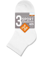 NUR DIE Herren Sneaker Socken Sport 3er Pack - reinweiß - Größe 39-42