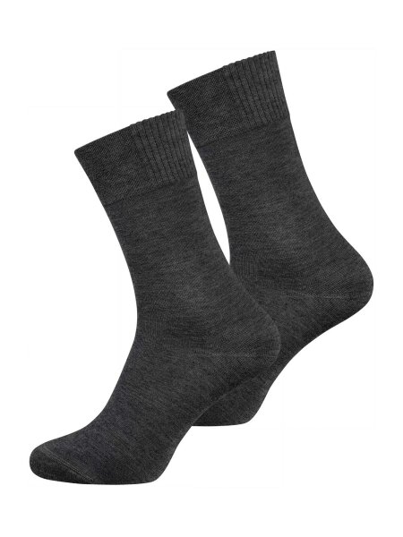 NUR DIE Herren Freizeit Socken Bambus¹ 2er Pack - anthrazitmelange - Größe 43-46
