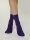 NUR DIE Unisex Colour Socken mit Rollbund - violett - Größe 35-38