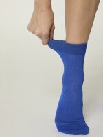 NUR DIE Unisex Colour Socken mit Rollbund - blau - Größe 35-38