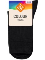 NUR DIE Unisex Colour Socken mit Rollbund - schwarz - Größe 43-46
