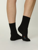 NUR DIE Unisex Colour Socken mit Rollbund - schwarz - Größe 43-46