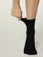 NUR DIE Unisex Colour Socken mit Rollbund - schwarz - Größe 43-46