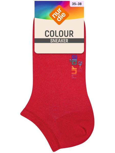 NUR DIE Damen Sneakersocken Colour - rot - Größe 35-38