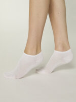 NUR DIE Damen Modal Sneakersocken 2er Pack - lila, weiß - Größe 39-42