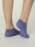 NUR DIE Damen Modal Sneakersocken 2er Pack - lila, weiß - Größe 39-42