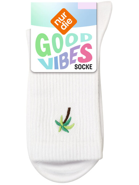 NUR DIE Unisex Socken Good Vibes - Palme - Größe 43-46