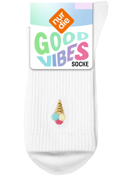 NUR DIE Unisex Socken Good Vibes - Eis - Größe 43-46