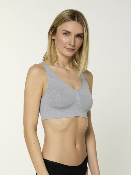 NUR DIE Damen Bustier Soft Comfort - graumelange - Größe 36-38