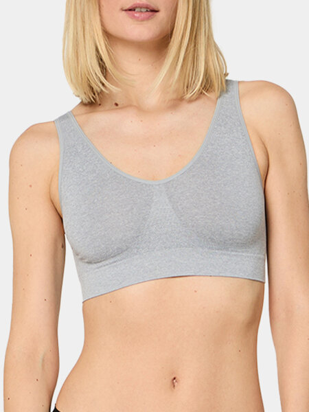 NUR DIE Damen Bustier Soft Comfort - graumelange - Größe 40-42