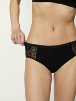 NUR DIE Periodenunterwäsche Panty mit Spitze - ALLES GEREGELT extrastark - schwarze Spitze - Größe 44-46
