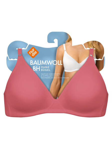 NUR DIE Damen BH ohne Bügel aus Baumwolle - baroque rose - Größe 75B