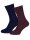 NUR DIE Herren Socken Baumwolle Business Pack 2er Pack - maritim/aubergine - Größe 39-42