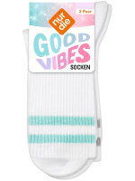 NUR DIE Damen Socken Good Vibes - 2er Pack - grau/blau - Größe 35-38