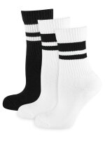 NUR DIE Damen Sport Socken 3er Pack - mix weiß/schwarz - Größe 35-38