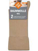 NUR DIE Herren Socken Baumwolle 98% Komfortbund 2er Pack - leinen - Größe 39-42