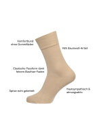 NUR DIE Herren Socken Baumwolle 98% Komfortbund 2er Pack - leinen - Größe 39-42