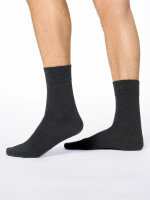 NUR DIE Herren Socken Baumwolle 98% Komfortbund 2er Pack - anthrazitmelange - Größe 39-42