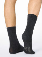 NUR DIE Herren Socken Baumwolle 98% Komfortbund 2er Pack - anthrazitmelange - Größe 39-42