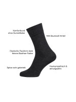 NUR DIE Herren Socken Baumwolle 98% Komfortbund 2er Pack - anthrazitmelange - Größe 39-42