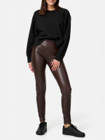 NUR DIE Damen Vegane Leggings in Leder-Optik - Relax & Go - braun - Größe 32-34