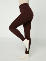 NUR DIE Damen Leggings in Ripp-Optik - Relax & Go - dunkelbraun - Größe 36-38