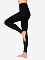 NUR DIE Damen Ultra-Blickdichte Leggings Wohlig Warm 100 DEN - schwarz leo - Größe 44-48