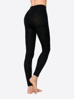 NUR DIE Damen Ultra-Blickdichte Leggings Wohlig Warm 100 DEN - schwarz leo - Größe 44-48