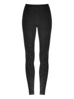 NUR DIE Damen Ultra-Blickdichte Leggings Wohlig Warm 100 DEN - schwarz leo - Größe 44-48