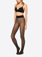 NUR DIE Damen Strumpfhose Warm & Transparent mit wärmendem Innenfleece 80 DEN Print - diamonds - Größe 44-48