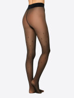 NUR DIE Damen Strumpfhose Warm & Transparent mit wärmendem Innenfleece 80 DEN Print - diamonds - Größe 44-48