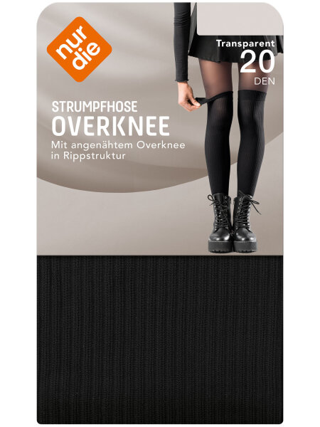 NUR DIE Damen Strumpfhose Overknee 20 DEN - schwarz - Größe S-XS