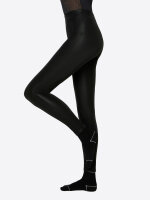NUR DIE Damen Leggings in Velvet Lederoptik - Relax & Go - schwarz - Größe 40-42