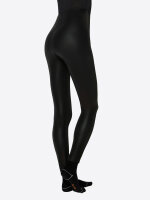 NUR DIE Damen Leggings in Velvet Lederoptik - Relax & Go - schwarz - Größe 40-42
