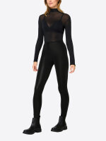 NUR DIE Damen Leggings in Velvet Lederoptik - Relax & Go - schwarz - Größe 44-46