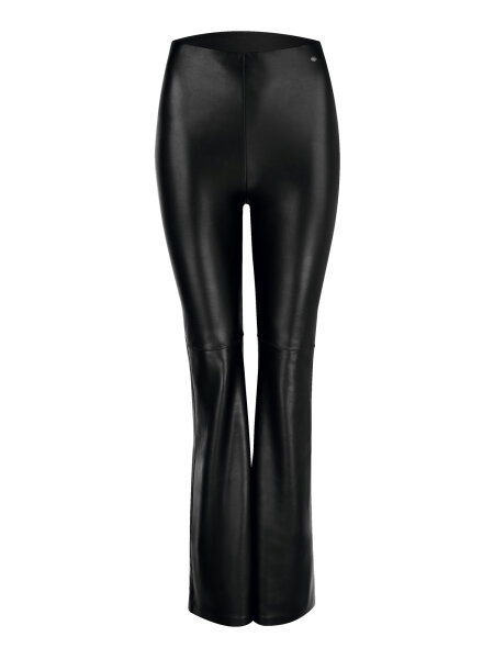 NUR DIE x KILIAN KERNER Damen Vegane Flared Leggings in Leder-Optik - schwarz - Größe 36-38