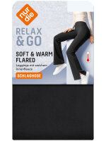NUR DIE Damen Flared Thermo Leggings - Relax & Go - schwarz - Größe 44-46