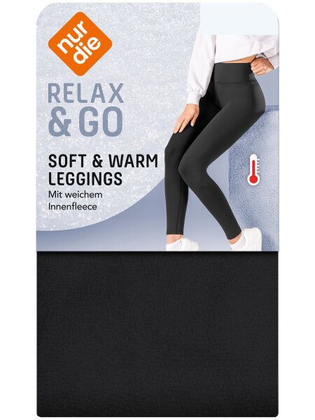 NUR DIE Damen Thermo Leggings - Relax & Go - schwarz - Größe 40-42